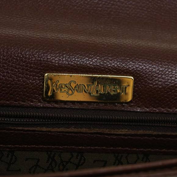 SAINT LAURENT Briefcase Leather Brown Auth bs8420 - Picture 9 of 16